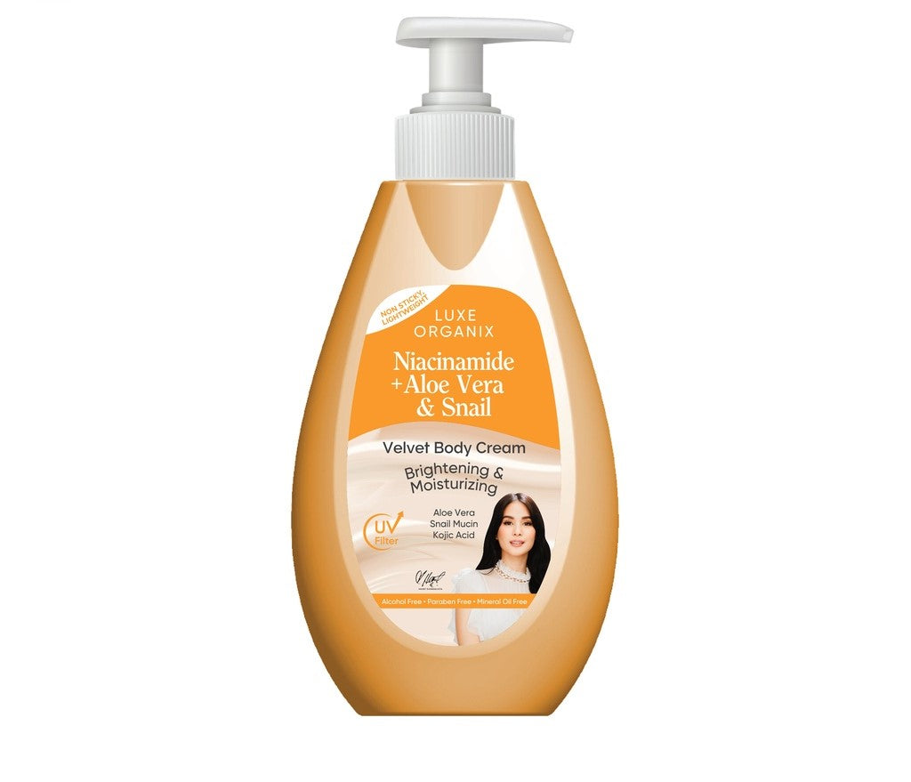 LUXE ORGANIX Niacinamide + Aloe Vera & Snail Velvet Body Cream 400ml