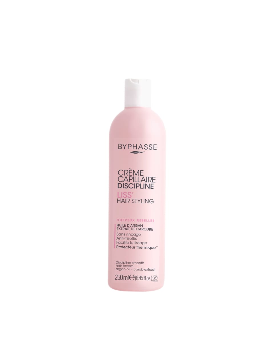 Byphasse Creme Capillaire Discipline Liss Hair Styling Cheveux Rebelles Huile D' Argan Extrait De Caroube 250ml
