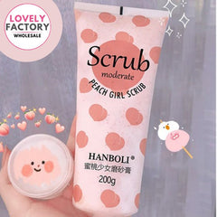 LIFUSHA TUBE PEACH BODY SCRUB NOURISHING/ BRIGHTENING/EXFOLIATING & MOISTURIZING 200G