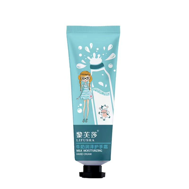 LIFUSHA Goat Milk Moisturizing Refreshing Mild Non-greasy Milk Scented Hand Cream