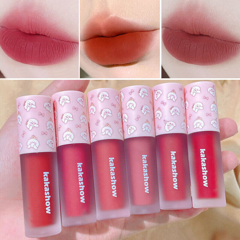 kakashow Ice Cream Matte Lip Gloss Air Lip Glaze Lip Gloss Velvet Matte Moisturizing Long Lasting Waterproof Lip Tint Lipstick