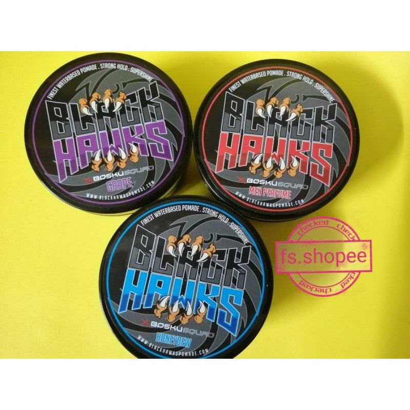 BLACK HAWKS Pomade Finest Water Based STRONG HOLD Pomade 100% ORIGINAL
