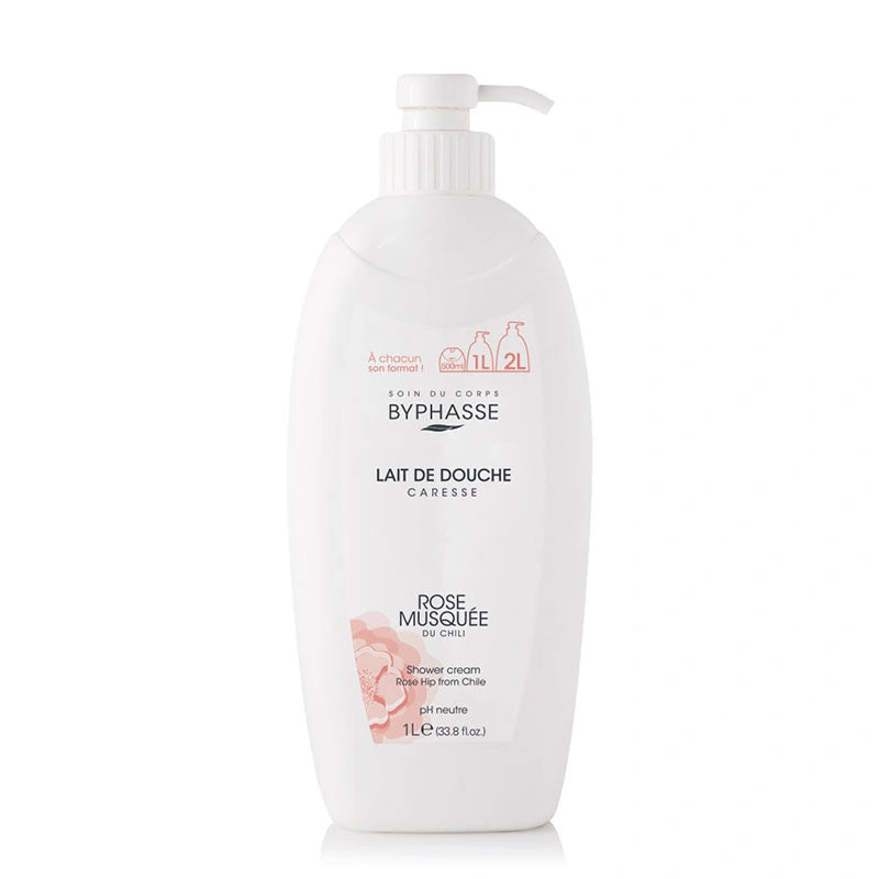 Byphasse Caresse lait de douche rose musquée