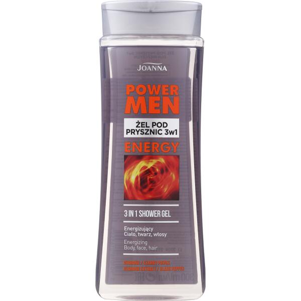 Joanna Power Men 3in1 Shower Gel Energy Energizing Body,Face,Hair 300ml