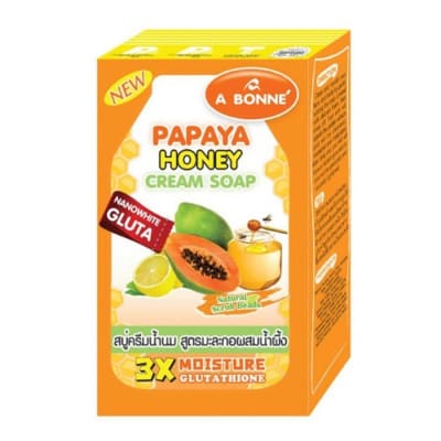 A Bonne Papaya Honey Cream Soap with Nanowhite Gluta saffronskins.com