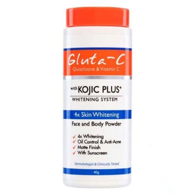 Gluta-C With Kojic Plus Whitening System Face And Body Powder 40g saffronskins