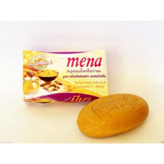 Mena Herbal Soap With Scrub Curcumin Honey 100gm saffronskins.com™