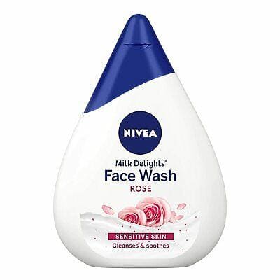 Nivea Milk Delights Face Wash Rose Sensitive Skin 100ml saffronskins 