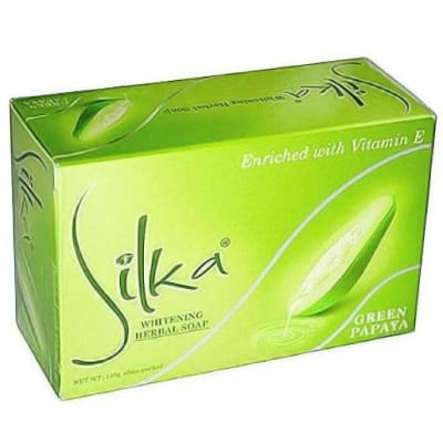 Silka Green Papaya Whitening Herbal Soap Enriched with Vitamin E, 135g x 3 bars saffronskins