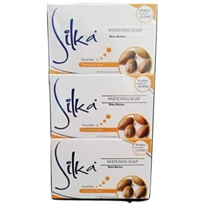 Silka Whitening Soap with Shea Butter (135g) x 3 bars saffronskins
