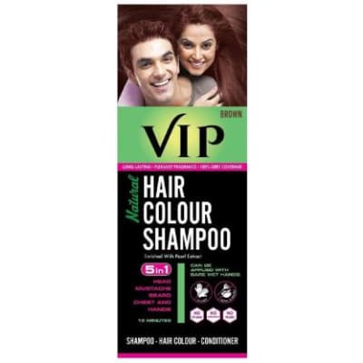 VIP HAIR COLOUR SHAMPOO BROWN 180ML Brown