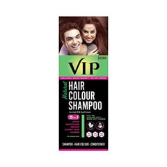 VIP NATURAL HAIR COLOUR SHAMPOO BLACK - 5 IN 1 SHAMPOO HAIR COLOUR CONDITIONER - 180ml saffronskins