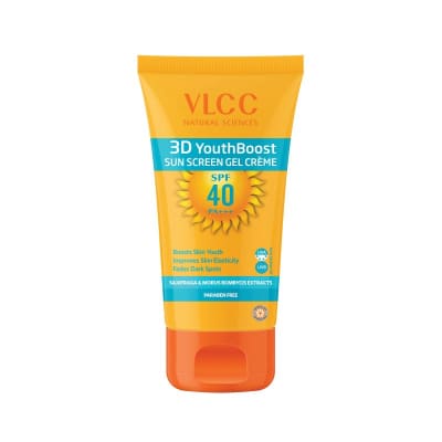 VLCC 3D Youth Boost SPF40 PA+++ Sun Screen Gel Creme(100g) saffronskins