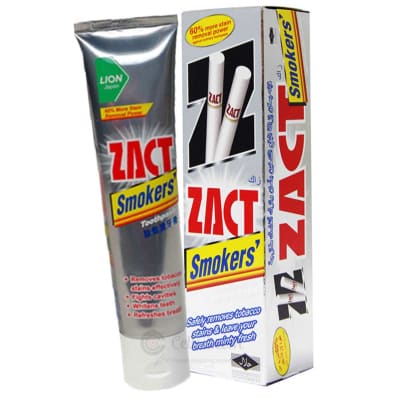 Zact Imported Stain Fighter Super Whitening Anti-Tobacco Stain Smokers Toothpaste (150 g) saffronskins
