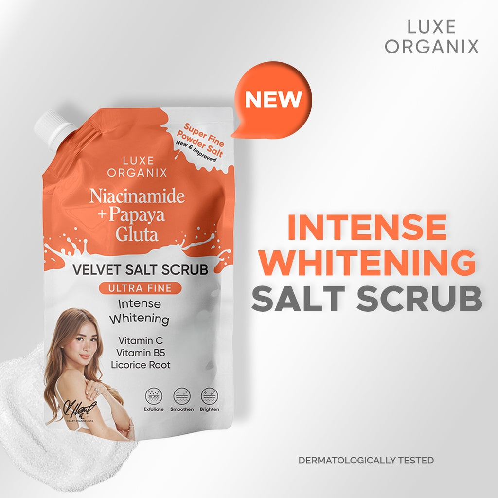Luxe Organix Niacinamide + Papaya Gluta Velvet Salt Scrub 300g