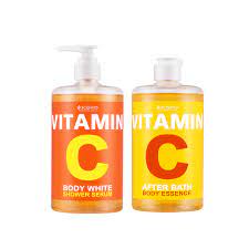 Beauty Scentio Vitamin C Body White Shower Serum 450ml After Bath Body Essence Shower Gel Brighten Skin Moisturizer Lock