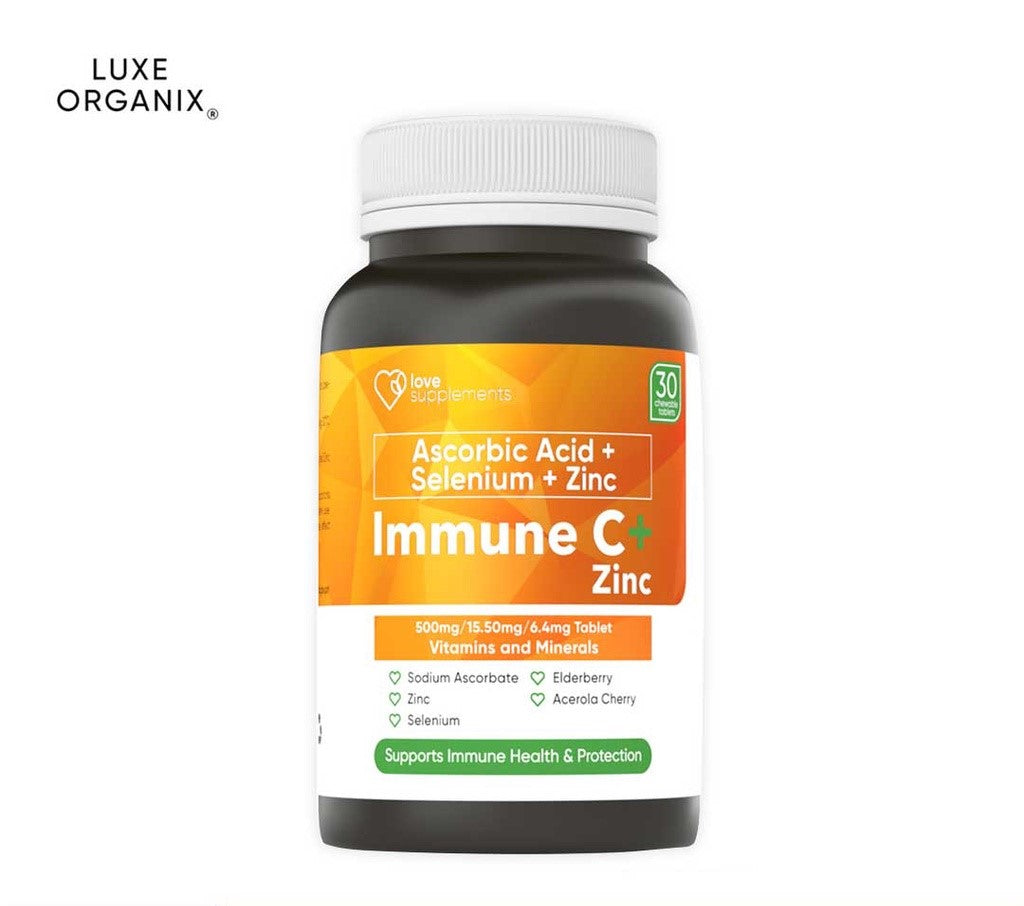 Love Supplements by Luxe Organix Immune C + Zinc 30 Chewable Tablets