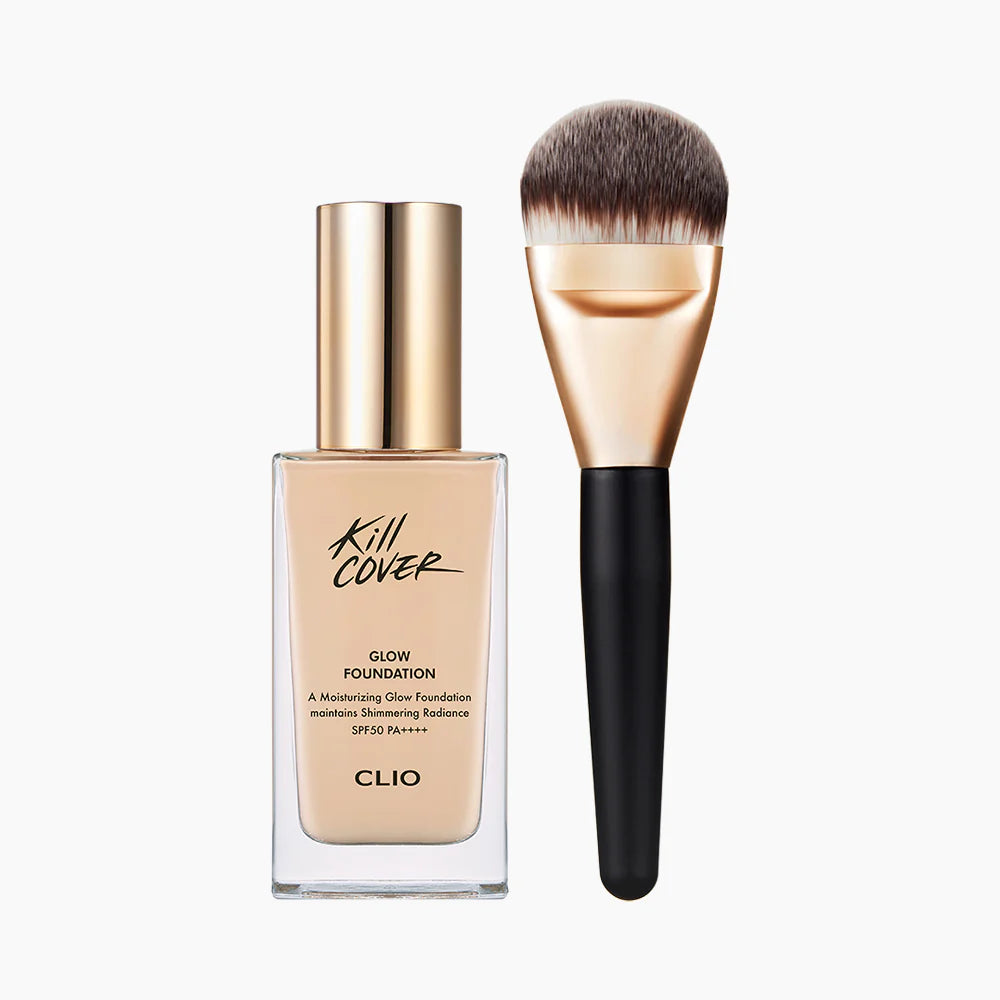 CLIO KILL COVER GLOW FOUNDATION + BRUSH SET