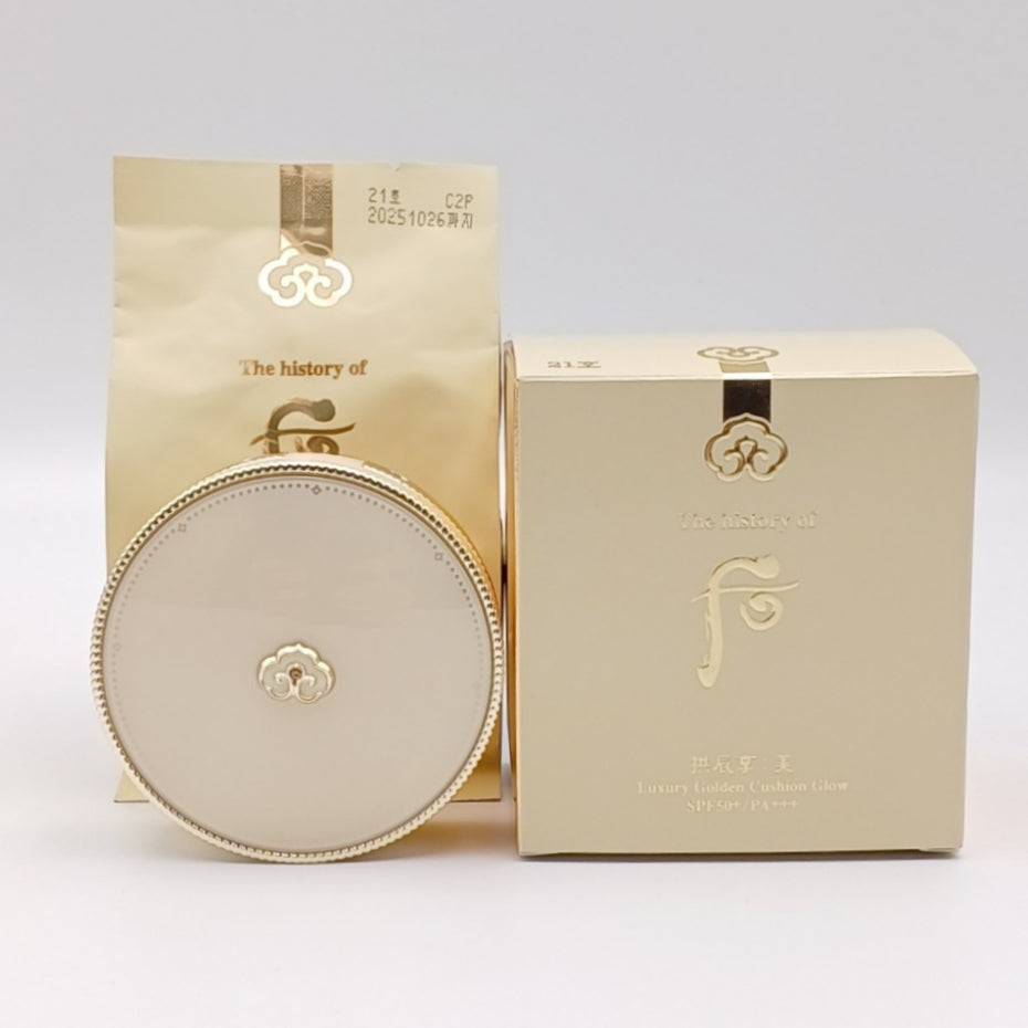 [The history of Whoo] Gongjinhyang : Mi Luxury Golden Cushion Glow SPF50+/PA+++#Glow coverage