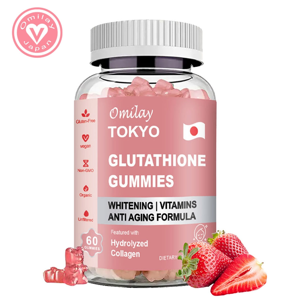 Omilay Tokyo Glutathione Gummies Whitening Skin Anti Aging Collagen Gummy Boost Energy Supplement