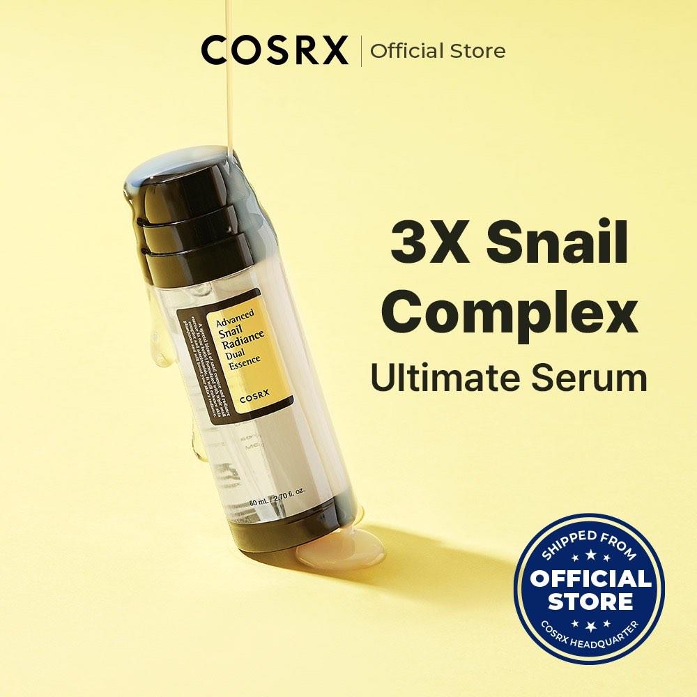 [COSRX OFFICIAL] Advanced Snail Radiance Dual Essence 80ml,Triple Snail Complex 74.3%, Niacinamide 5%, for Anti-aging & Nourishing, Wrinkle Improvement