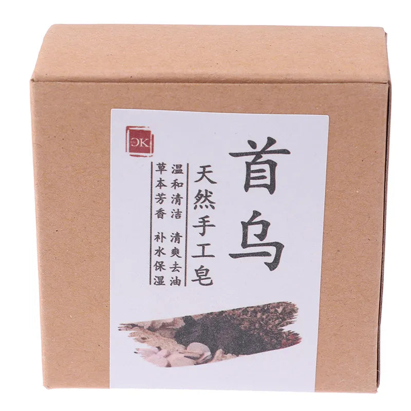 [boomfashion] New Polygonum Essence Hair Darkening Shampoo Bar Soap Natural Organic [new]