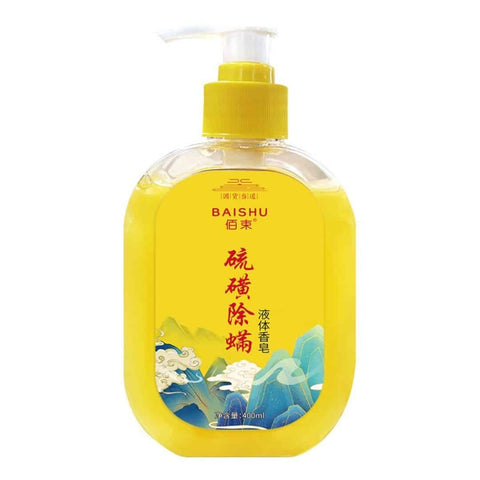 Unice Sulfur Mite Removal Liquid Soap Oil Control Acne Moisturizing Body Shower Gel [400ml]