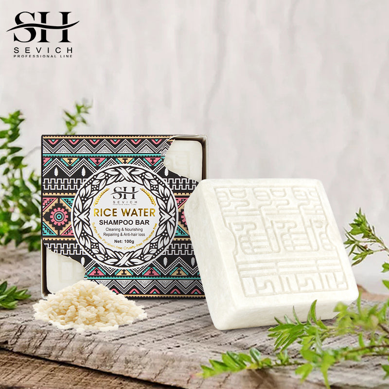 SEVICH Rice Water Shampoo Bar Amino Acid Care Scalp Anti-Hair Loss Handmade Soap Hair Treatment 100g