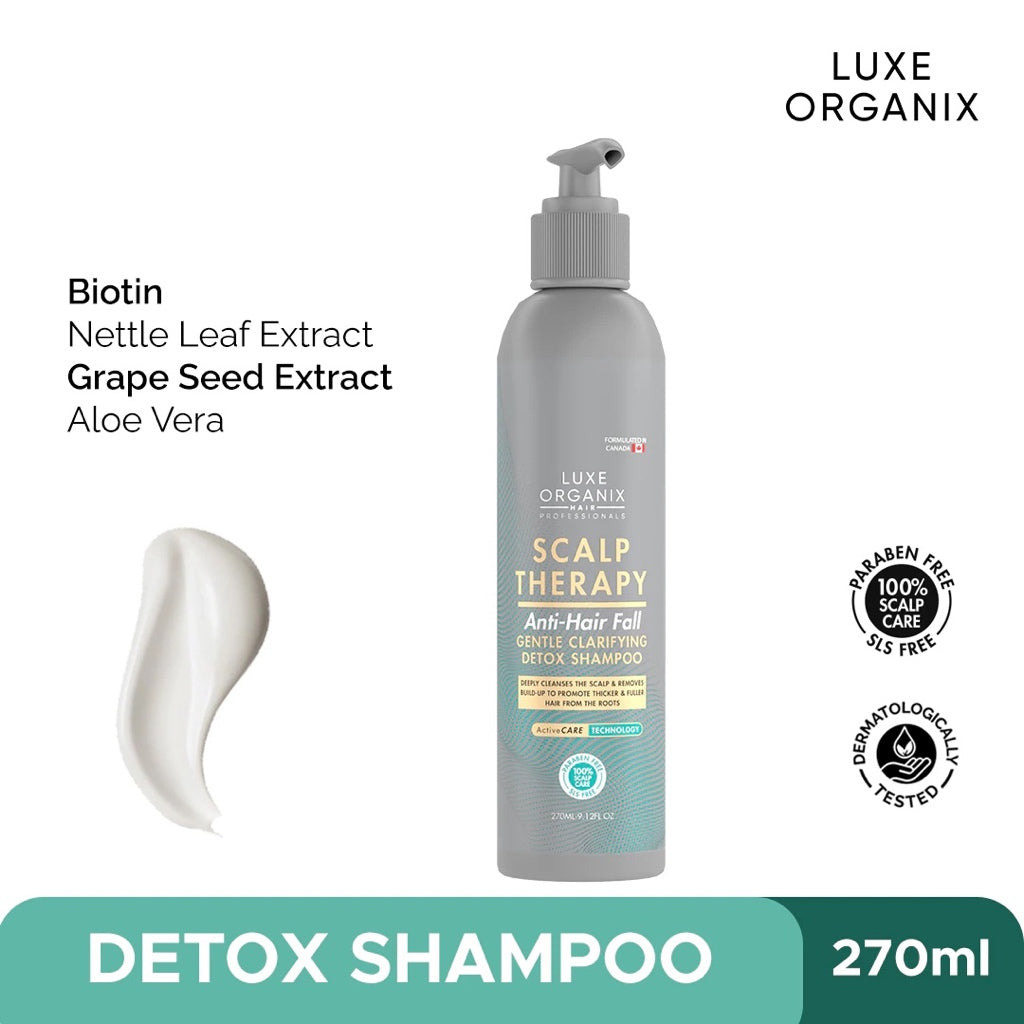 LUXE ORGANIX Scalp Therapy Anti-Hair Fall Gentle Clarifying Detox Shampoo 270 ml