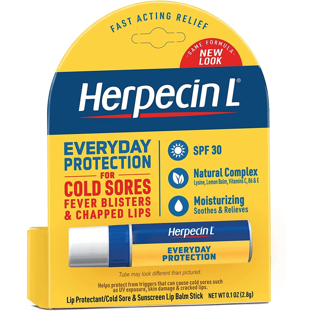 Herpecin L Lip Balm Stick, SPF 30 & Lysine, Multi, Lemon, 0.1 Oz