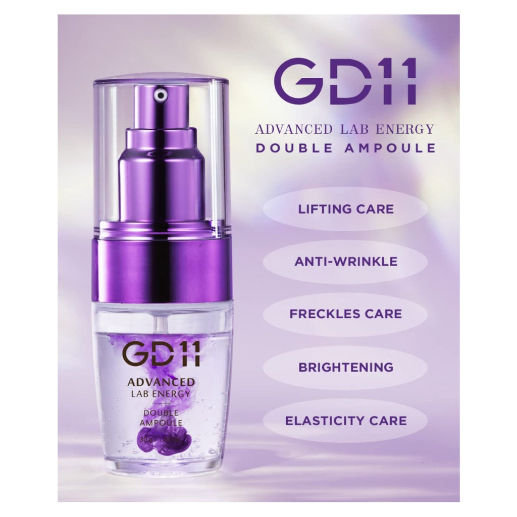 GD11 Advanced Lab Energy Double Ampoule 30g Anti-aging Facial Serum with Stem Cell Extract and Hyaluronic Acid / Hydrating Serum for Skin Regeneration / Restore Elasticity