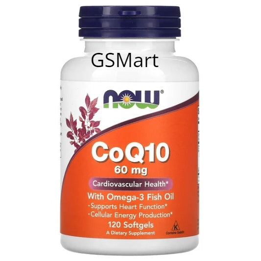 NOW Foods CoQ10 with Omega-3 Fish Oil 60 mg 120 Softgels