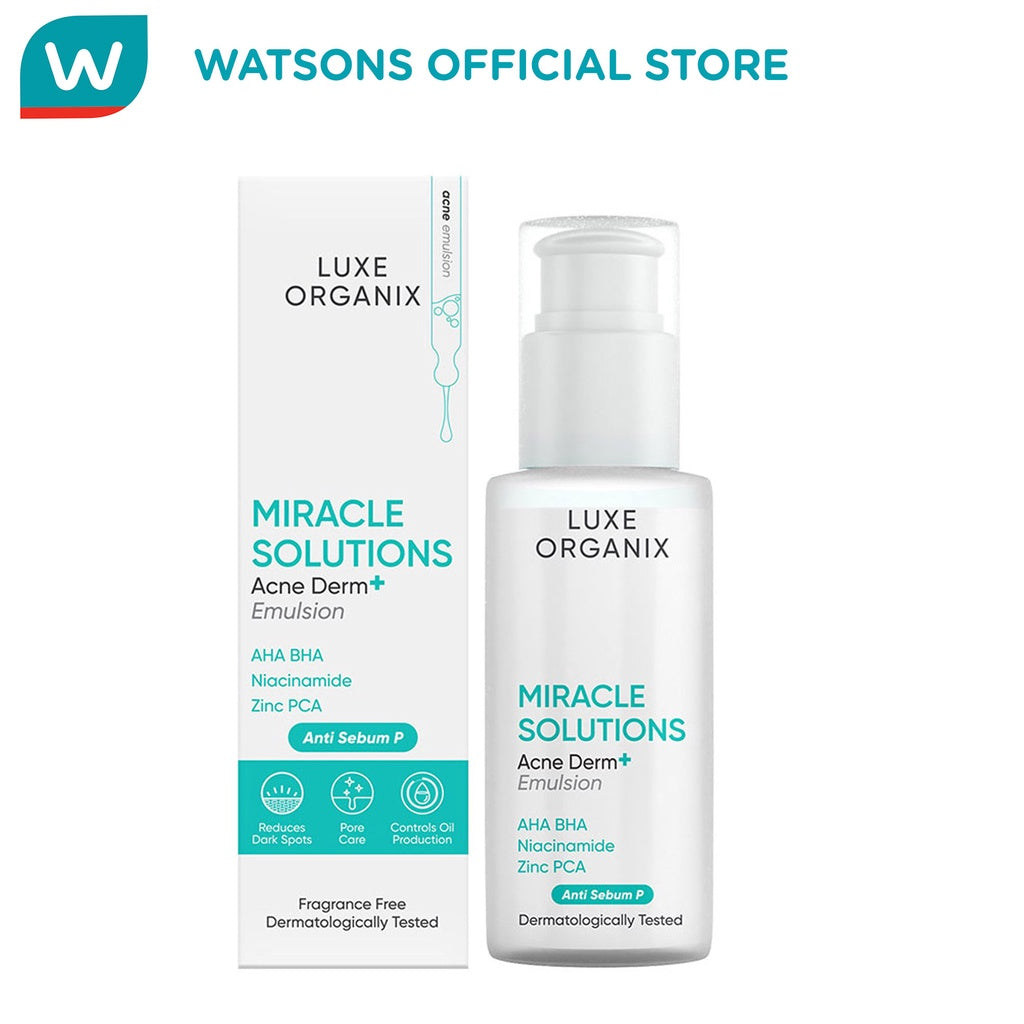 LUXE ORGANIX Miracle Solutions AHA/BHA Acne Derm+ Emulsion 80ml