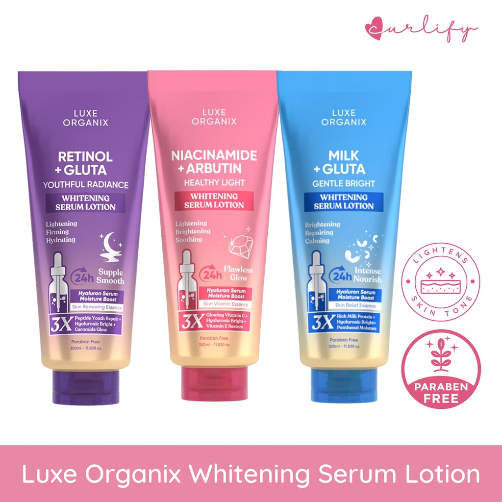 Luxe Organix Niacinamide + Arbutin / Milk + Gluta / Retinol + Gluta Whitening Serum Lotion