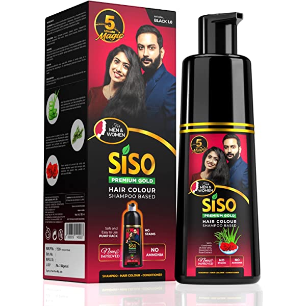 Siso Premium Gold Hair Colour Shampoo Black 1.0