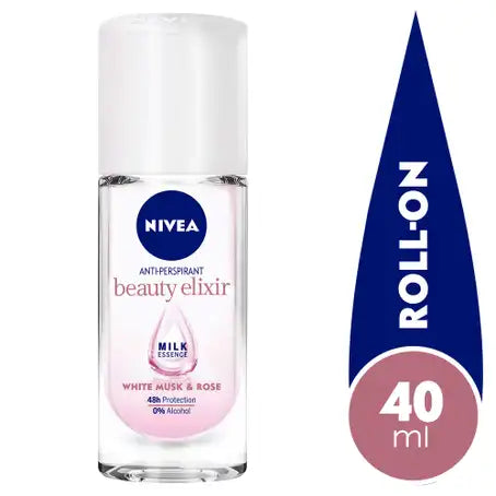 Nivea Beauty Elixir Antiperspirant, Musk, Roll-on 50Ml