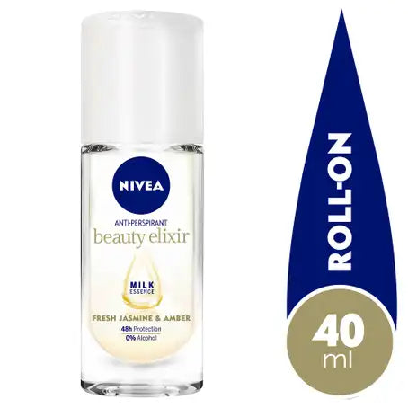 Nivea Beauty Elixir Antiperspirant, Jasmine, Roll-on 50Ml