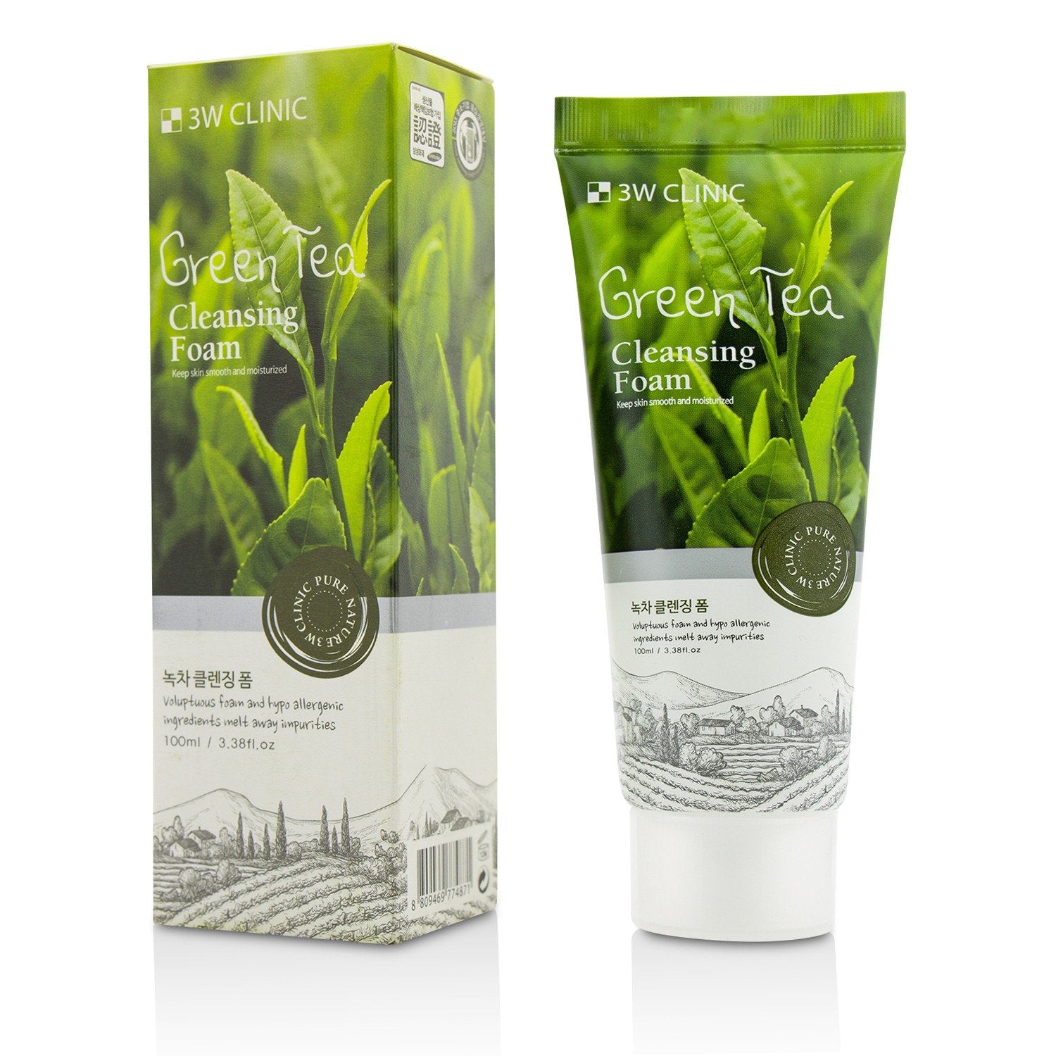 3W Clinic Green Tea Cleansing Foam 100ml