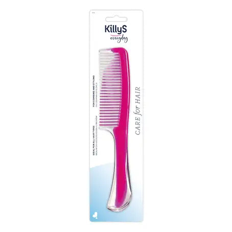 KillyS Detangling Comb Transparent & Pink With Handle