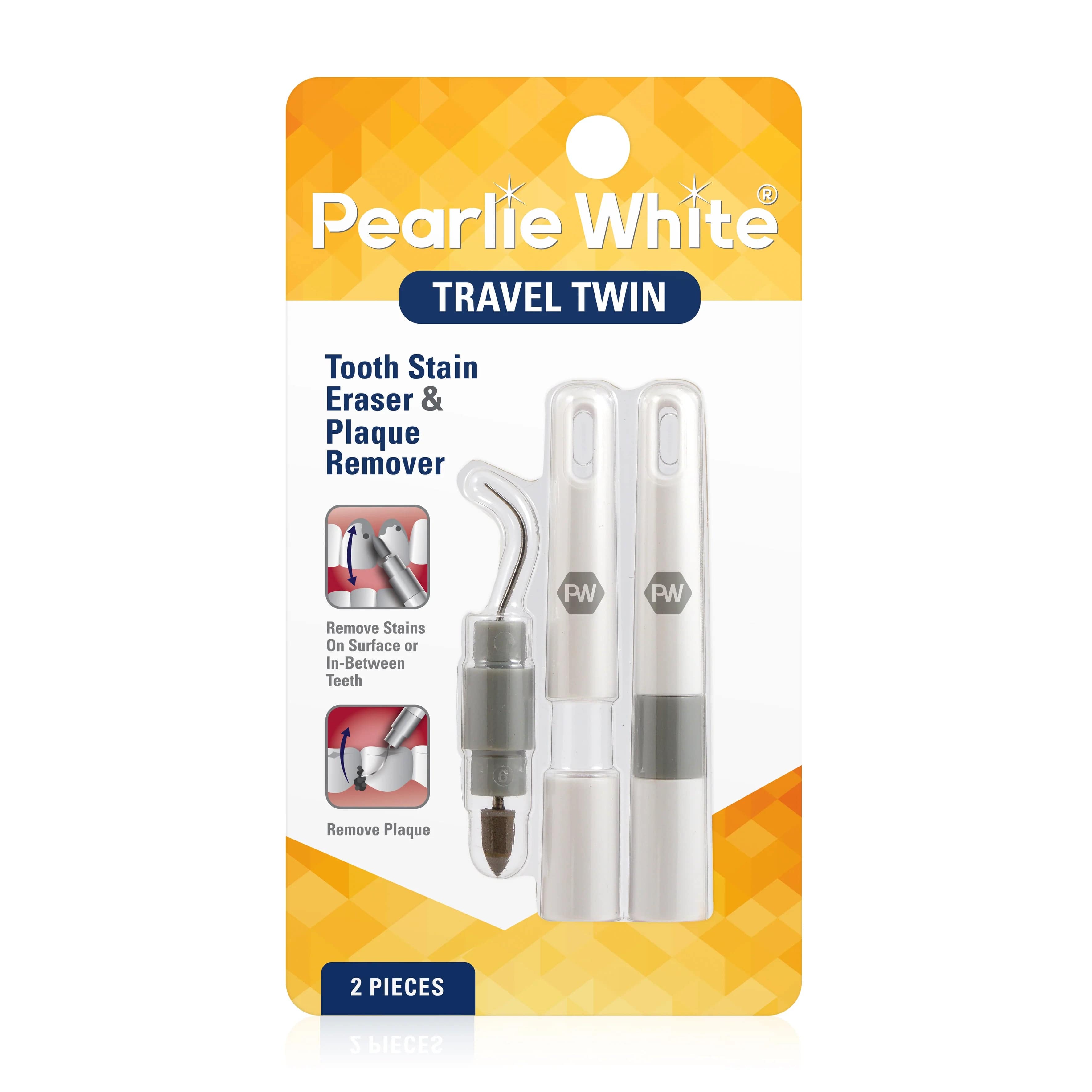 Pearlie White Travel Twin Tooth Stain Eraser & Plaque Remover