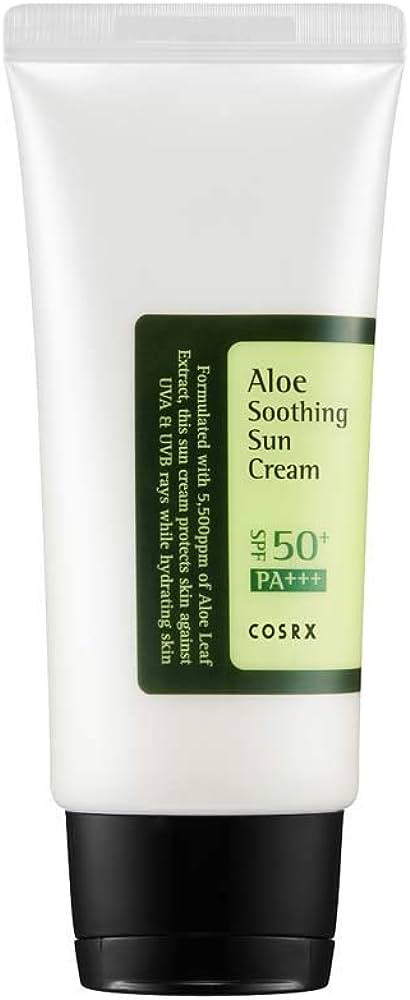 Cosrx Korean Sunscreen spf 50 pa+++ for women girls 50 ml Aloe Soothing sun block cream protection from sun rays 100ml