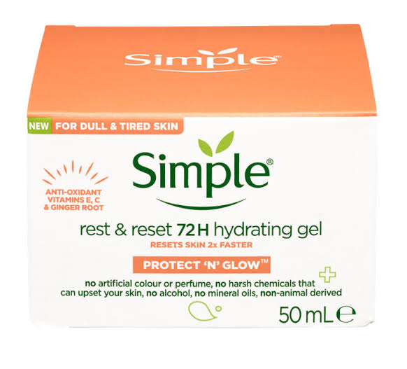 Simple Rest & Reset 72 H Hydrating Gel Protect N Glow 50ml