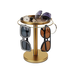 Rotating Sunglass Organizer Eye Glass Display Stand 360-Degree Rotation with Tray Jewelry Storage Organizer Detachable Home