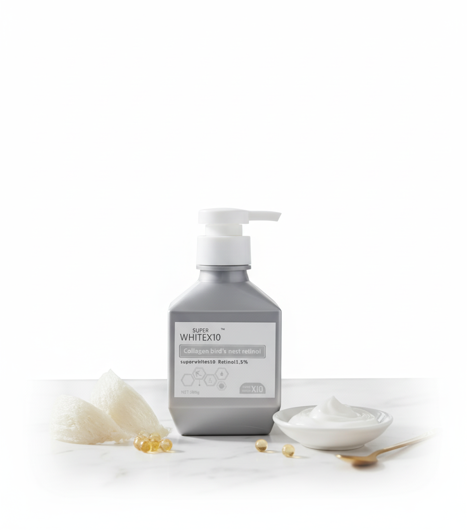 Super White X10 body whitening cream Birds Nest Retinol 200 gm global shipping SaffronSkins
