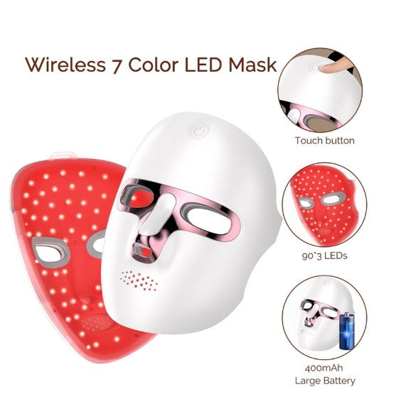 LED light therapy mask 7-color anti-aging – SaffronSkins UAE