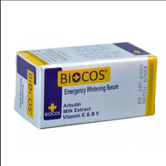 biocos emergency whitening serum biocos arbutin milk extract vitamin e B 5