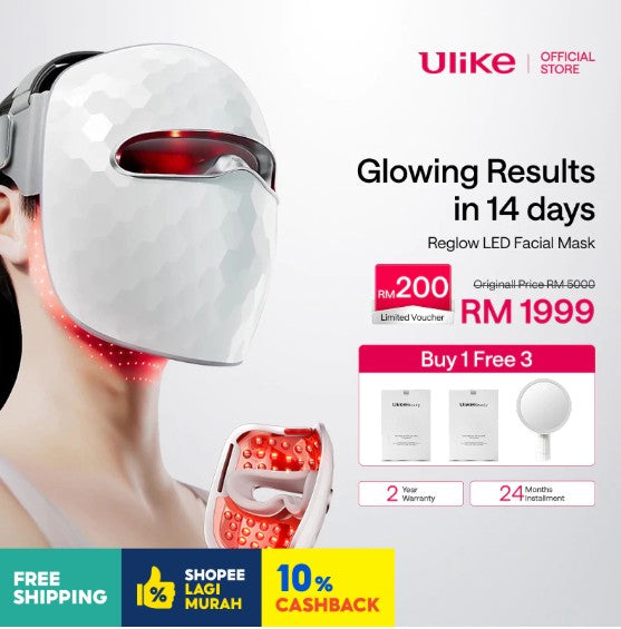Ulike ReGlow LED Face Mask – 7-Color Light Therapy Device -Saffronskins Dubai