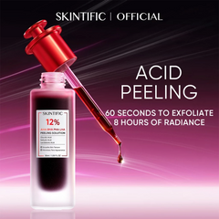 SKINTIFIC 12% AHA BHA PHA LHA Peeling Solution Serum 30ml Whitening Brightening for Dark Spot Acne-pron 30ml