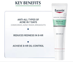 Eucerin ProACNE SOS Serum 40ml available at SaffronSkins.com – acne treatment for oily skin