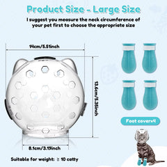 Cat Muzzle Anti-Bite Breathable Protective Space Hood Mask Cover Muzzle Helmet Cat Grooming Transparent Space Hood Pets Supplies
